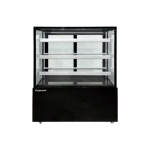 Polarman PLM-371SB 48″ Black 3-Shelf Square Glass Refrigerated Bakery Display Case