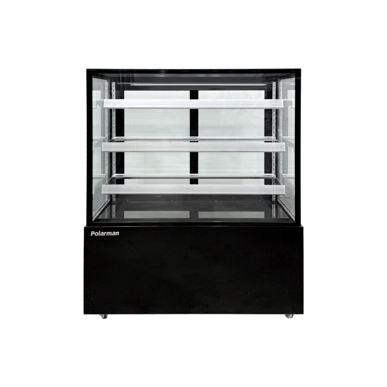 Polarman PLM-371SB 48″ Black 3-Shelf Square Glass Refrigerated Bakery Display Case