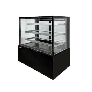 Polarman PLM-371SB 48″ Black 3-Shelf Square Glass Refrigerated Bakery Display Case