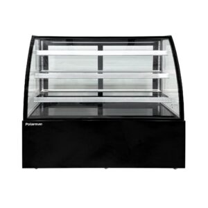 Polarman PLM-471AB 60″ Black 3-Shelf Curved Glass Refrigerated Bakery Display Case