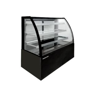 Polarman PLM-471AB 60″ Black 3-Shelf Curved Glass Refrigerated Bakery Display Case