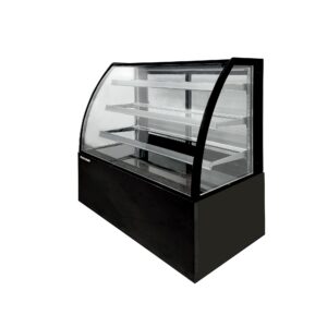 Polarman PLM-471AB 60″ Black 3-Shelf Curved Glass Refrigerated Bakery Display Case