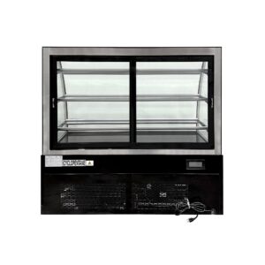 Polarman PLM-471AB 60″ Black 3-Shelf Curved Glass Refrigerated Bakery Display Case