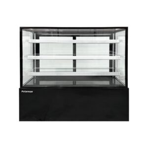 Polarman PLM-471SB 60″ Black 3-Shelf Square Glass  Refrigerated Bakery Display Case