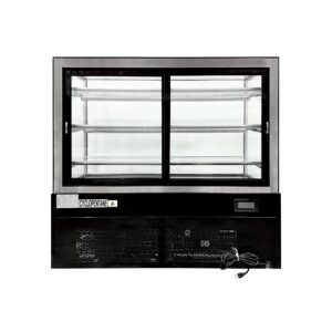 Polarman PLM-471SB 60″ Black 3-Shelf Square Glass  Refrigerated Bakery Display Case