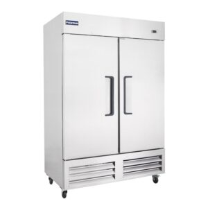 [Clearance] Polarman PLM-54FS 53 15/16″ Reach-In Freezer with Double Solid Doors, Bottom Mount, Stainless Steel, 49 cu. ft.