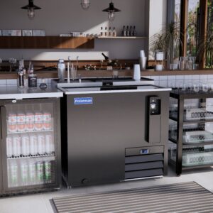 Polarman PLM-B36A 36 13/16″ Black Horizontal Bottle Cooler