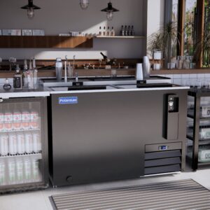 Polarman PLM-B50A 49 7/16″ Black Horizontal Bottle Cooler