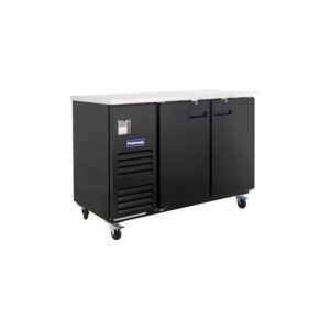 Polarman PLM-BC-2 58 3/4″ Black Solid Door Back Bar Refrigerator with LED Lighting