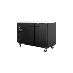 Polarman PLM-BC-2 58 3/4″ Black Solid Door Back Bar Refrigerator with LED Lighting