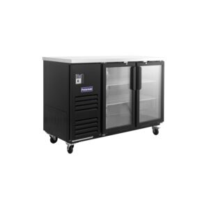 Polarman PLM-BC-2G 58 3/4″ Black Glass Door Back Bar Refrigerator with LED Lighting