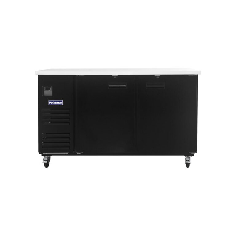 Polarman PLM-BC-3 69″ Black Solid Door Back Bar Refrigerator with LED Lighting