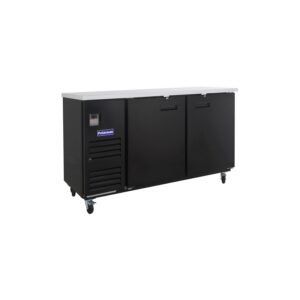 Polarman PLM-BC-3 69″ Black Solid Door Back Bar Refrigerator with LED Lighting