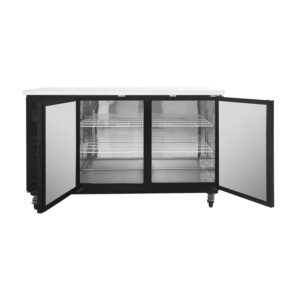 Polarman PLM-BC-3 69″ Black Solid Door Back Bar Refrigerator with LED Lighting