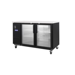 Polarman PLM-BC-3G 69″ Black Glass Door Back Bar Refrigerator with LED Lighting
