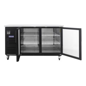 Polarman PLM-BC-3G 69″ Black Glass Door Back Bar Refrigerator with LED Lighting