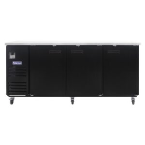 Polarman PLM-BC-4 90 3/8″ Black Solid Door Back Bar Refrigerator with LED Lighting