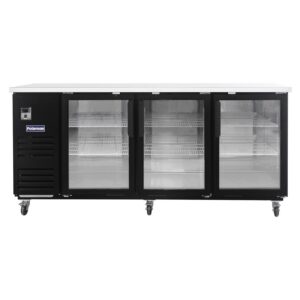 Polarman PLM-BC-4G 90 3/8″ Black Glass Door Back Bar Refrigerator with LED Lighting