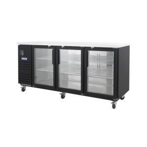 Polarman PLM-BC-4G 90 3/8″ Black Glass Door Back Bar Refrigerator with LED Lighting