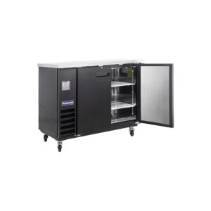 Polarman PLM-BC2-24 49″ Black Solid Door Back Bar Refrigerator with LED Lighting