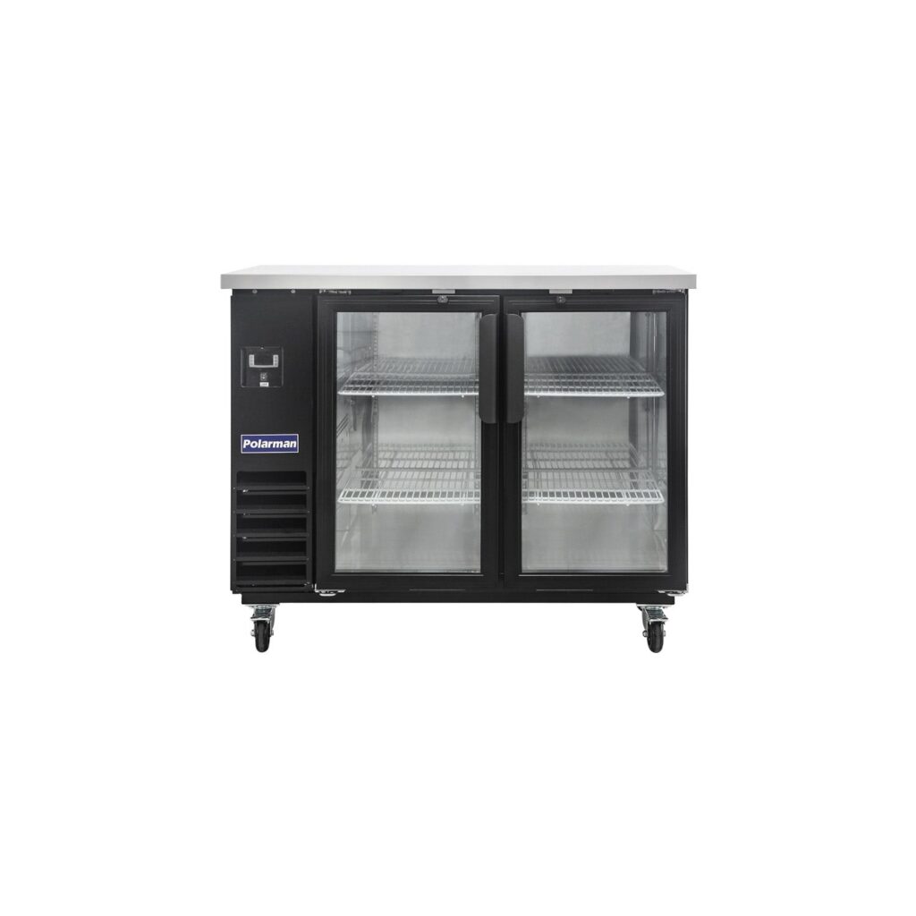 Polarman PLM-BC2-24G 49″ Black Glass Door Back Bar Refrigerator with LED Lighting