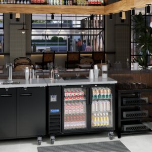 Polarman PLM-BC2-24G 49″ Black Glass Door Back Bar Refrigerator with LED Lighting