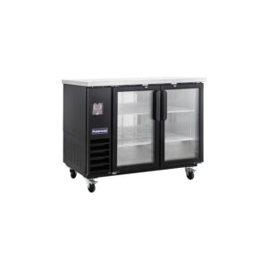 Polarman PLM-BC2-24G 49″ Black Glass Door Back Bar Refrigerator with LED Lighting