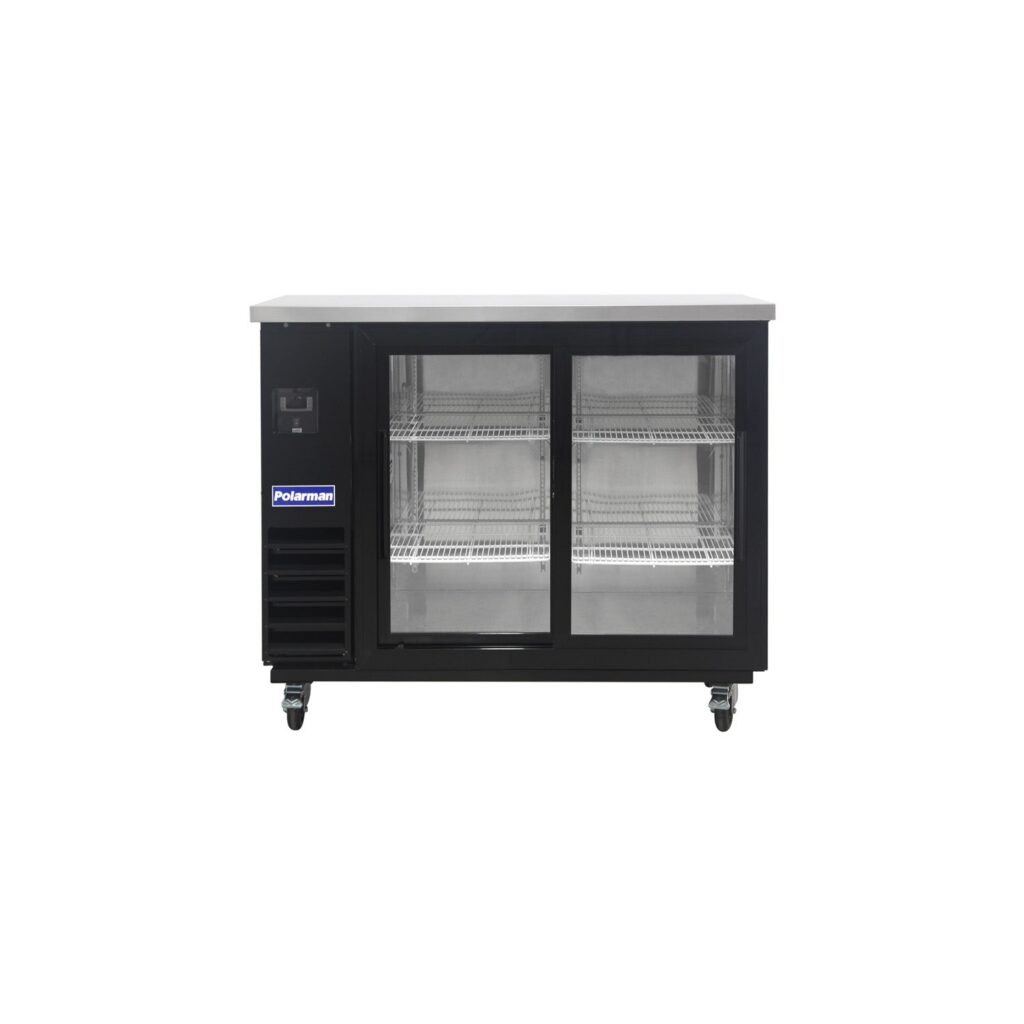 Polarman PLM-BC2-24SD 49″ Black Glass Door Back Bar Refrigerator with LED Lighting