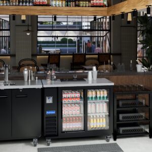 Polarman PLM-BC2-24SD 49″ Black Glass Door Back Bar Refrigerator with LED Lighting