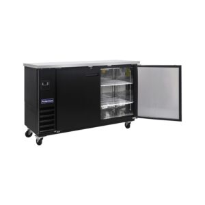 Polarman PLM-BC3-24 61″ Black Solid Door Back Bar Refrigerator with LED Lighting