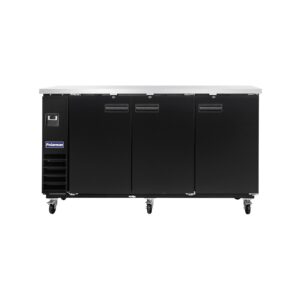 Polarman PLM-BC4-24 73″ Black Solid Door Back Bar Refrigerator with LED Lighting