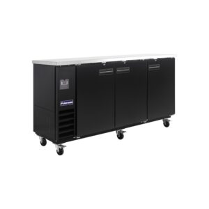 Polarman PLM-BC4-24 73″ Black Solid Door Back Bar Refrigerator with LED Lighting