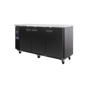 Polarman PLM-BC4-24 73″ Black Solid Door Back Bar Refrigerator with LED Lighting