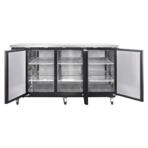 Polarman PLM-BC4-24 73″ Black Solid Door Back Bar Refrigerator with LED Lighting