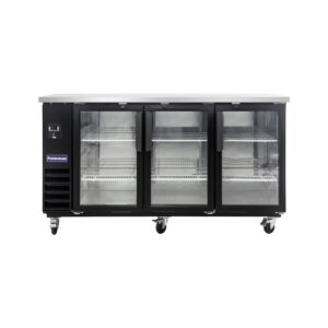 Polarman PLM-BC4-24G 73″ Black Glass Door Back Bar Refrigerator with LED Lighting