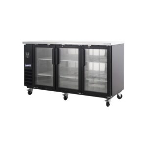 Polarman PLM-BC4-24G 73″ Black Glass Door Back Bar Refrigerator with LED Lighting
