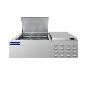 Polarman PLM-PD40 39″ Countertop Refrigerated Topping Rail, Stainless Steel, (6) 1/6 Size Pans