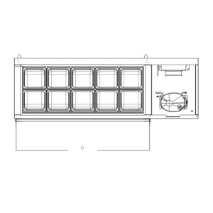 Polarman PLM-PD55 53″ Countertop Refrigerated Topping Rail, Stainless Steel,(10) 1/6 Size Pans