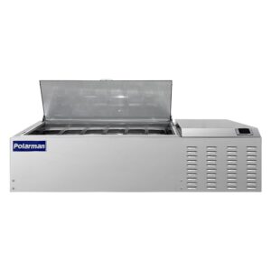 Polarman PLM-PD60 60″ Countertop Refrigerated Topping Rail, Stainless Steel , (12) 1/6 Size Pans