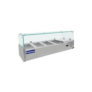 Polarman PLM-PDX-48G 47″ Countertop Refrigerated Topping Rail with Sneeze Guard