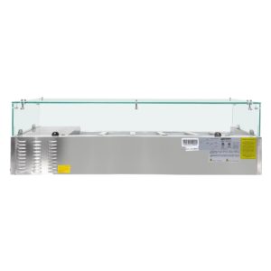 Polarman PLM-PDX-60G 59″ Countertop Refrigerated Topping Rail with Sneeze Guard