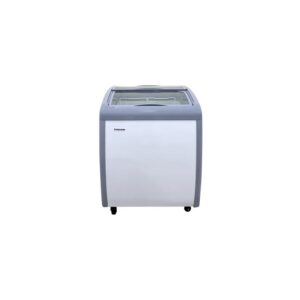 Polarman PLM-S150 26 3/16″ Mobile Ice Cream Display Freezer, Curved Sliding Lid with 2 Baskets, 5.3 cu. ft.