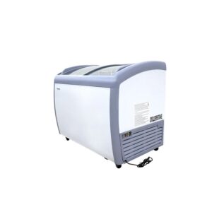 Polarman PLM-S260 39″ Mobile Ice Cream Display Freezer, Curved Sliding Lid with 3 Baskets, 6.7 cu. ft.