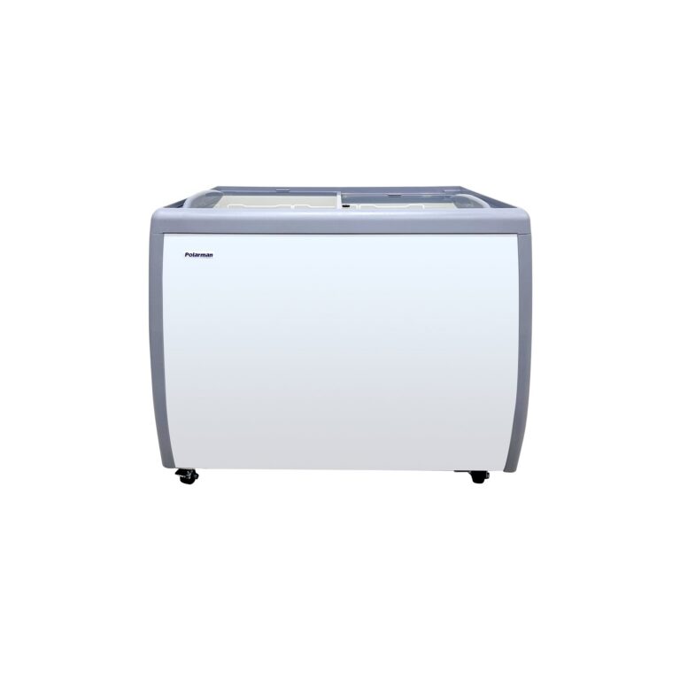 Polarman PLM-S260F 39″ Mobile Ice Cream Display Freezer, Flat Sliding Lid with 3 Baskets, 7.4 cu. ft.