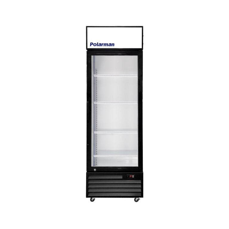 Polarman PLM-SGD21R 21 1/5″ Black Refrigerated Swing Glass Door Merchandiser with LED Lighting, 7.5 cu.ft（SS-P238WA）