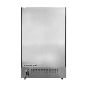 Polarman PLM-SGD52R 52 2/5″ Black Refrigerated Double Swing Glass Door Merchandiser with LED Lighting, 43 cu.ft（SS-P1400WA-A）