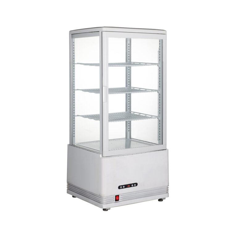 Polarman RT-78L-3 18″ Countertop 4-Sided White Glass Refrigerated Display Case