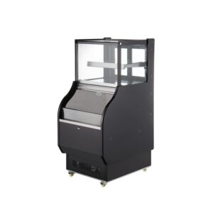 Polarman RTS-286L-2 25 9/10″ Square Glass Refrigerated Air Curtain Merchandiser with LED Lighting and Night Curtain