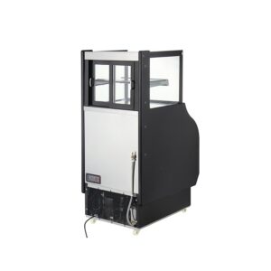 Polarman RTS-286L-2 25 9/10″ Square Glass Refrigerated Air Curtain Merchandiser with LED Lighting and Night Curtain