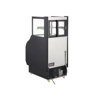 Polarman RTS-286L-2 25 9/10″ Square Glass Refrigerated Air Curtain Merchandiser with LED Lighting and Night Curtain